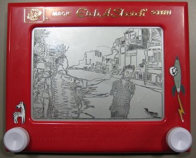 Execution drawn on Etch A Sketch