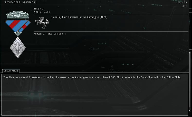 Eve Medal Decoration Award Example - 500 Kills