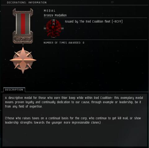 Eve Medal Decoration Award Example - Bronze Medal