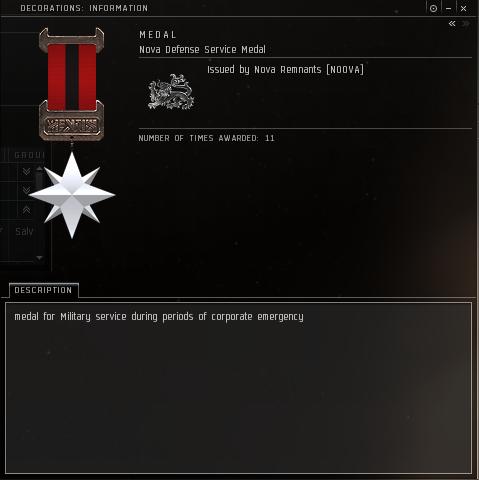 Eve Medal Decoration Award Example - Emergency