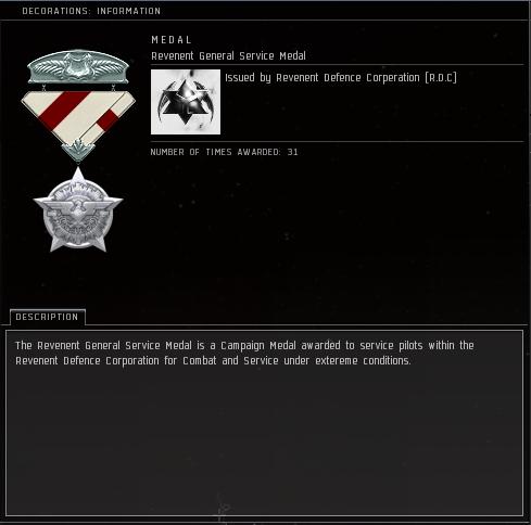 Eve Medal Decoration Award Example - General Service