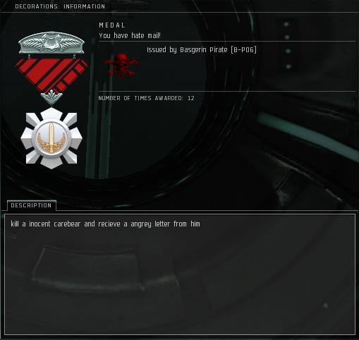 Eve Medal Decoration Award Example - Kill a Carebear