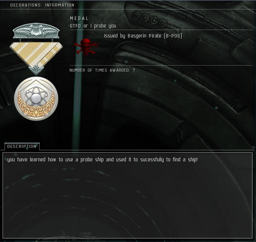 Eve Medal Decoration Award Example - Probe Ship