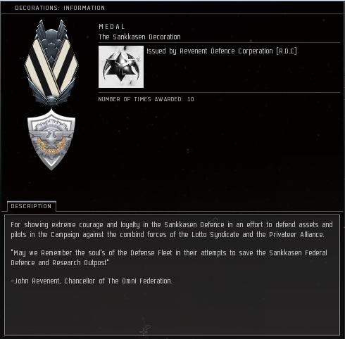 Eve Medal Decoration Award Example - Sank Dec