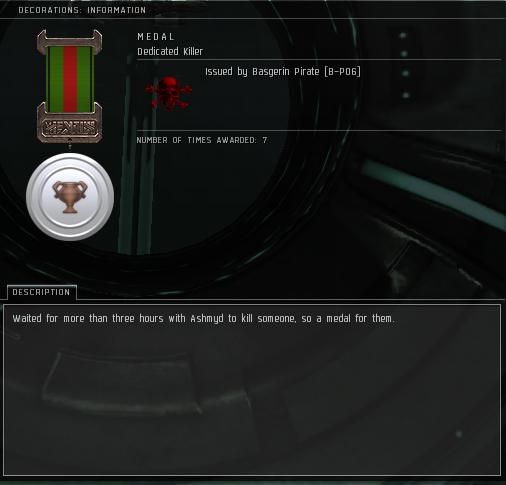 Eve Medal Decoration Award Example - Three Hour Wait For a Kill