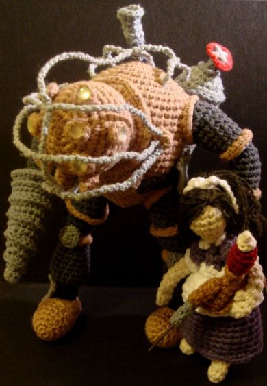 Knitted Big Daddy and little sister