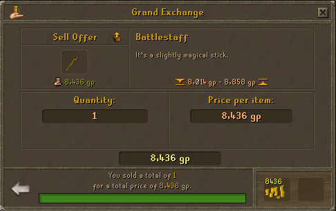 selling battlestaffs on the grandexchange