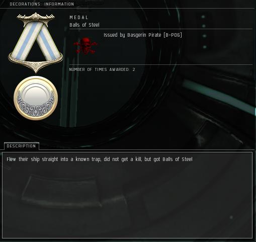 Eve Medal Decoration Award Example - Balls of Steel