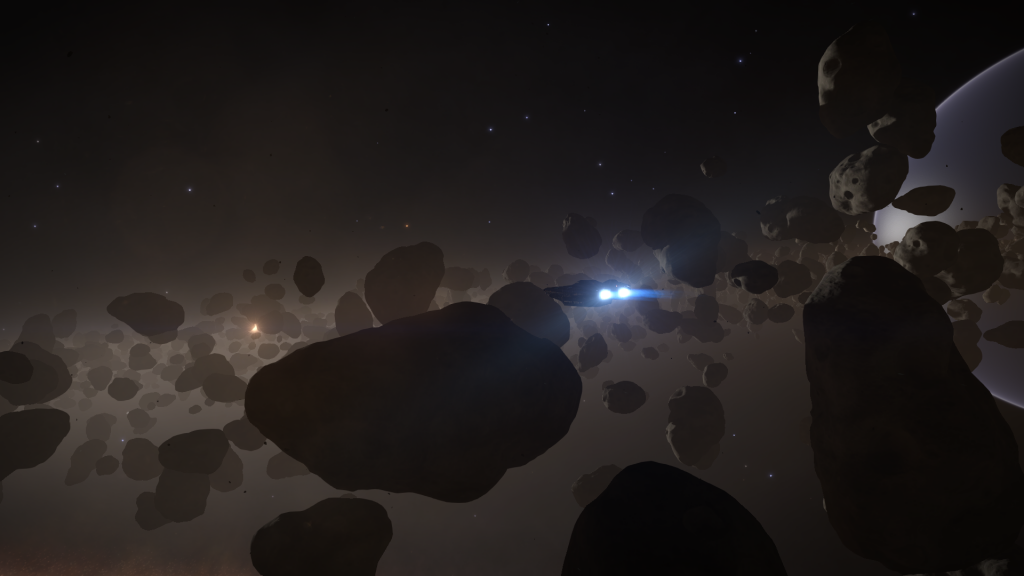 Elite Dangerous Screenshots - Flying Through The Asteroid Belt