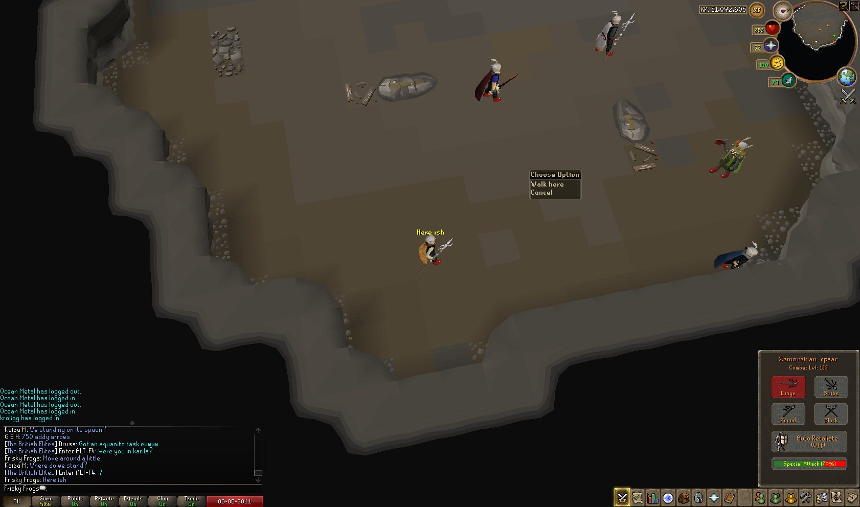 Form a circle/box around corp's spawn point