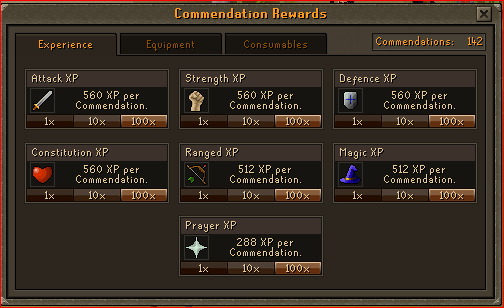 Void Knight Pest Control Rewards - xp on combat stats