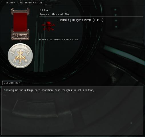 Eve Medal Decoration Award Example - Showing For a Large Corp Op