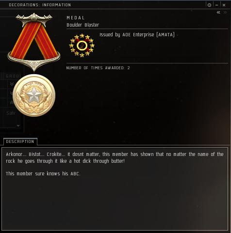 Eve Medal Decoration Award Example - Miner