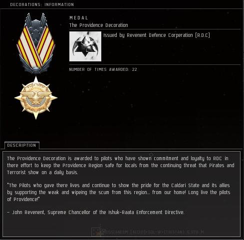 Eve Medal Decoration Award Example - The Providence Decoration