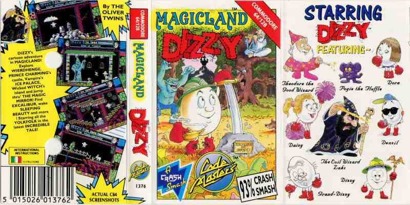 Classic Games - Magicland Dizzy Game Cover Cassette Tape