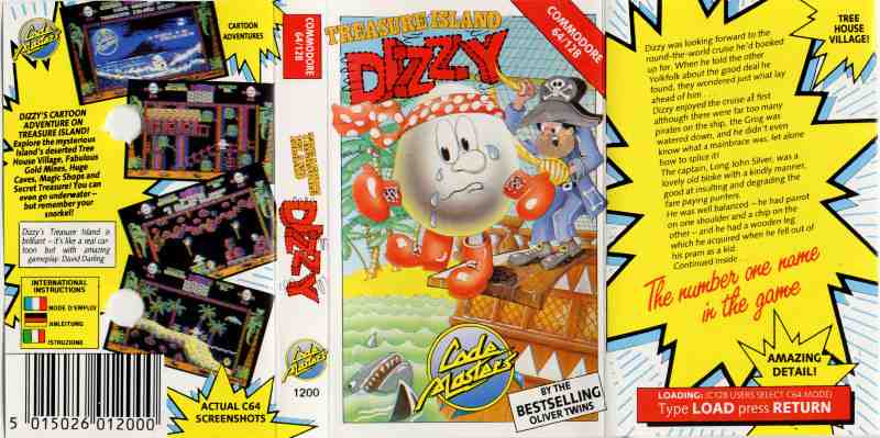 Classic Games - Treasure Island Dizzy - Cassette Tape Cover