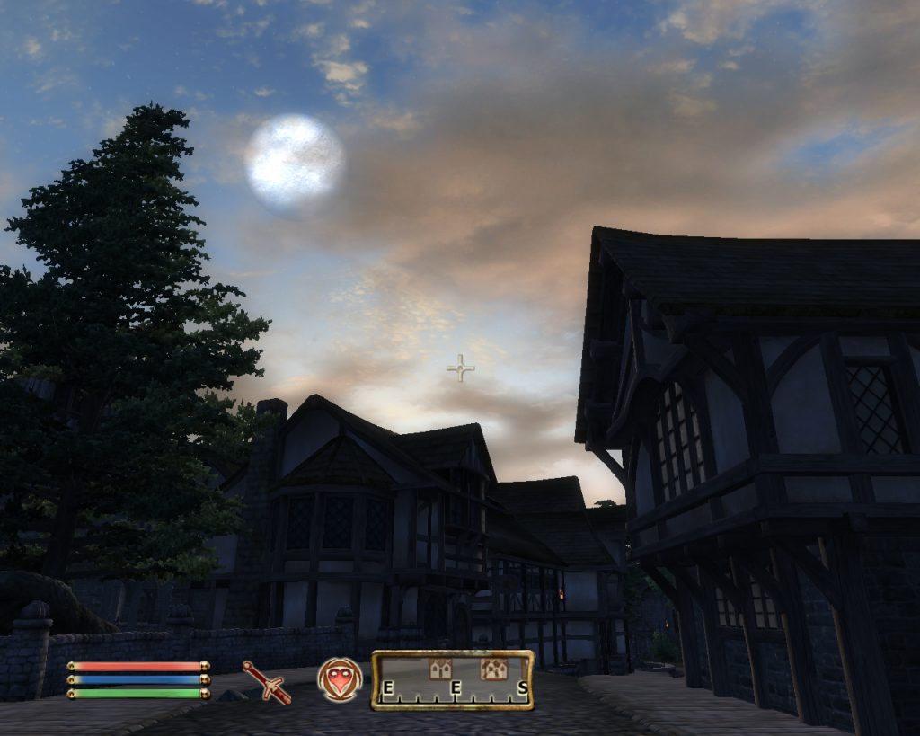 Oblivion Screenshot - In The Town Looking At The Moon