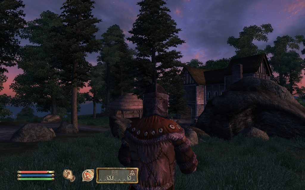 Oblivion Screenshot - Looking at the Village At Dusk