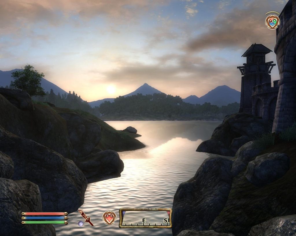 Oblivion Screenshot - Sun Set Over The Lake