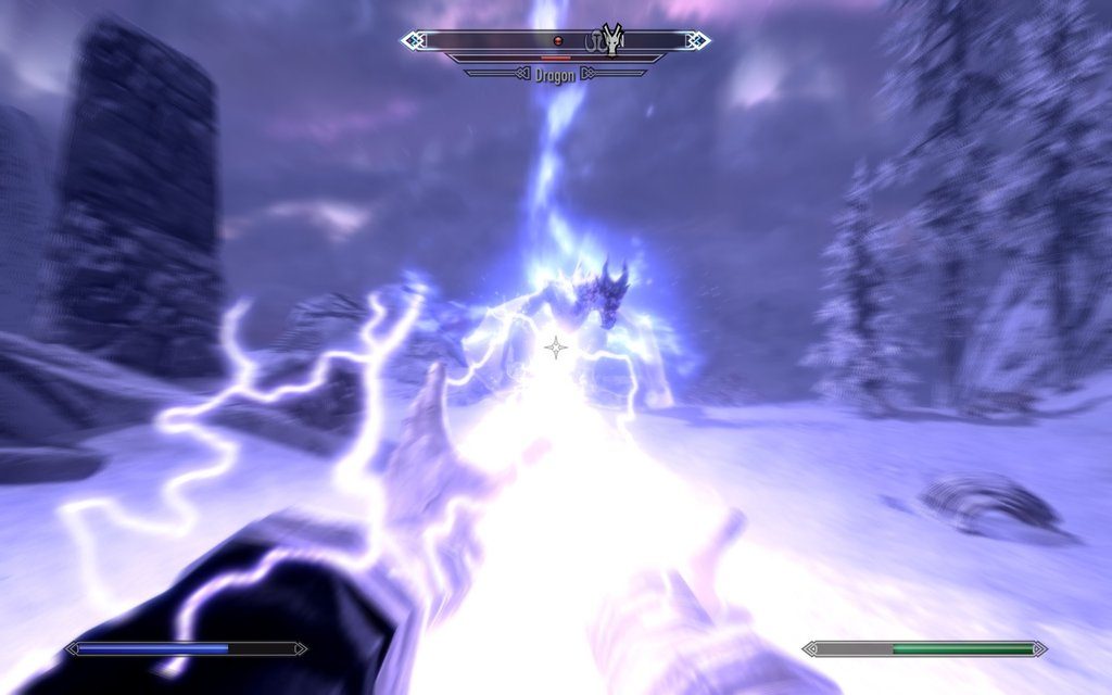 Skyrim Screenshot Lightning Spell