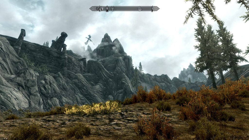 Skyrim Screenshot Dragon Flying