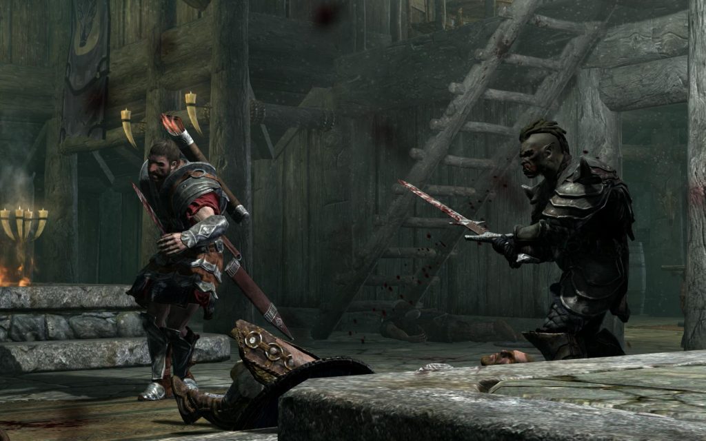 Skyrim Screenshot Fighting Against Bandits