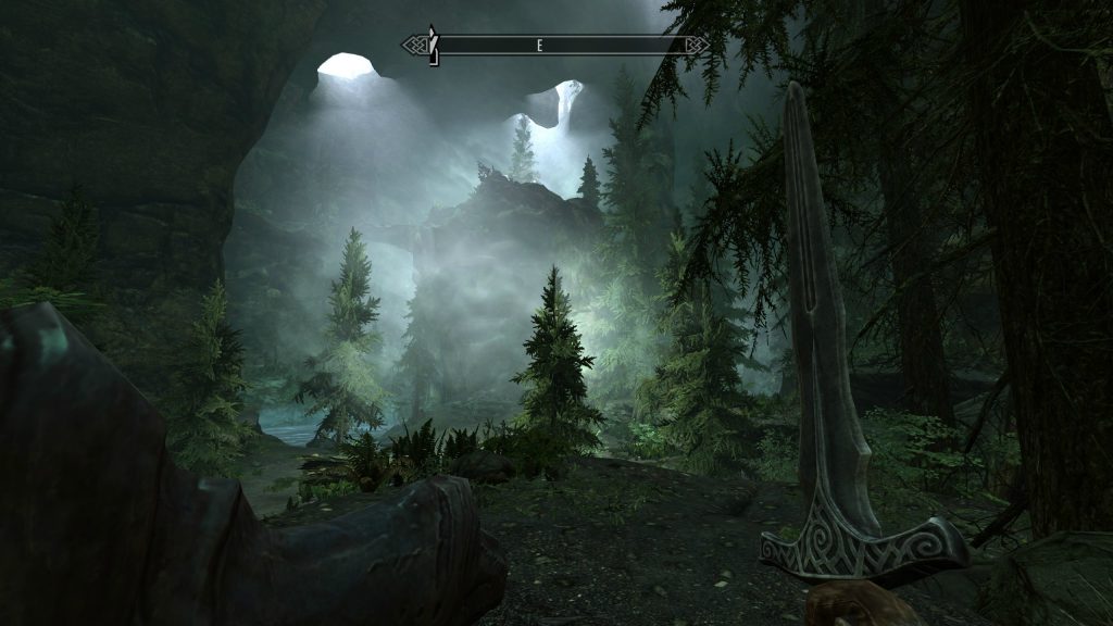 Skyrim Screenshot Forest Inside a Cave Pockets of Light
