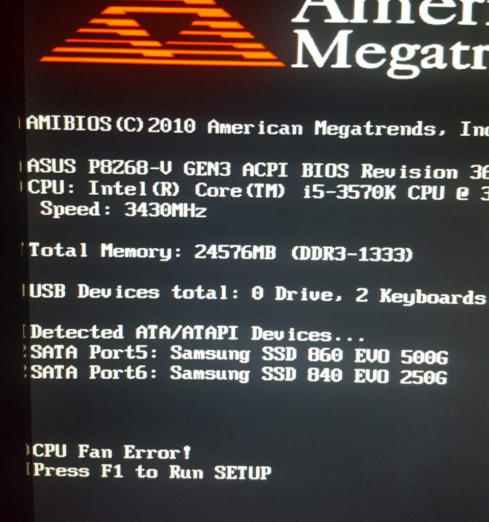 CPU Fan Error On Bootup