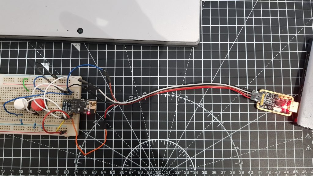 ESP-01 Flashing Circuit on Breadboard