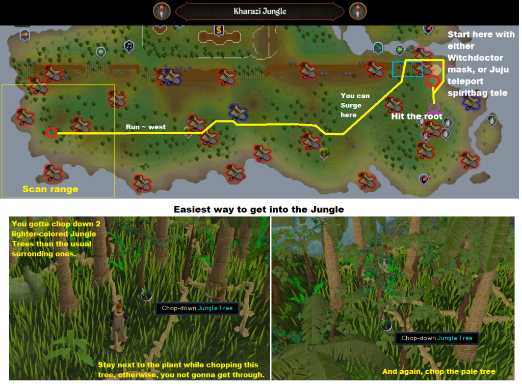 Runescape - Kharazi Jungle - Elite Clue Scan Route