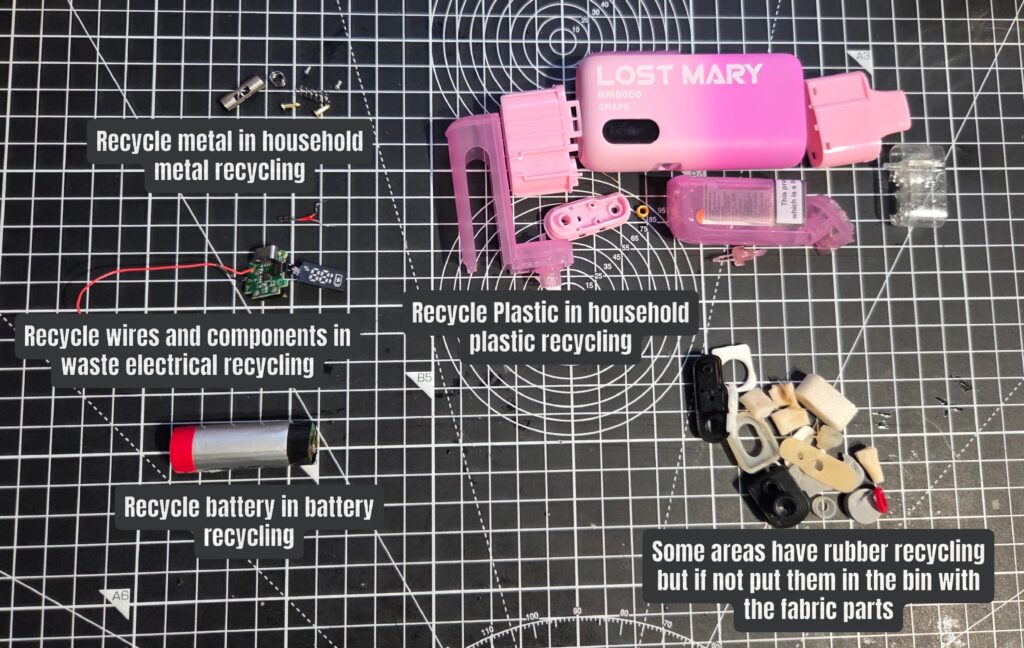 Lost Mary BM6000 Disposable Vape - Make sure you recycle all of the components